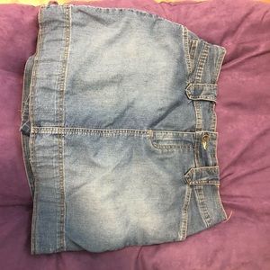 High Waisted Jean Skort